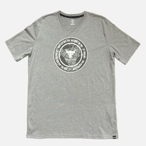 Under Armour Project Rock T-Shirt Gray Hardest Worker In The Room Large